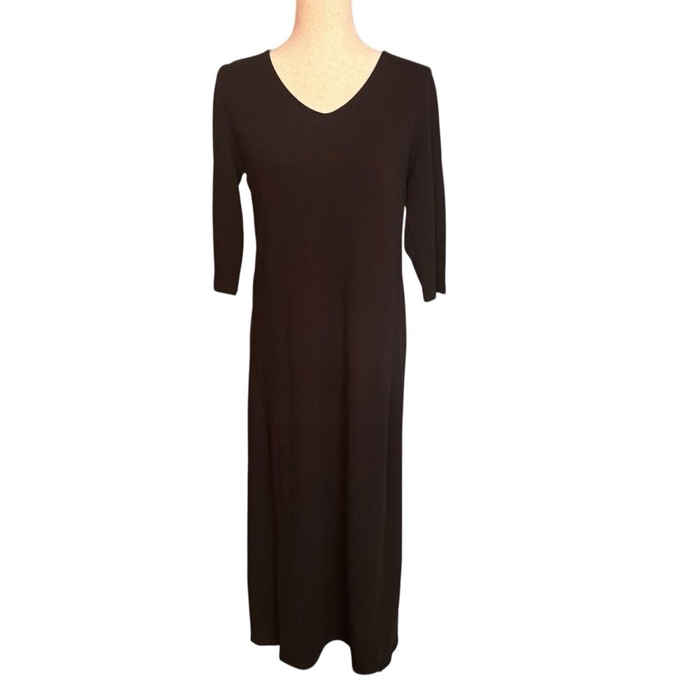 J.Jill PureJill Luxe Tencel V-Neck Size Small Dress Black Pockets NEW $99